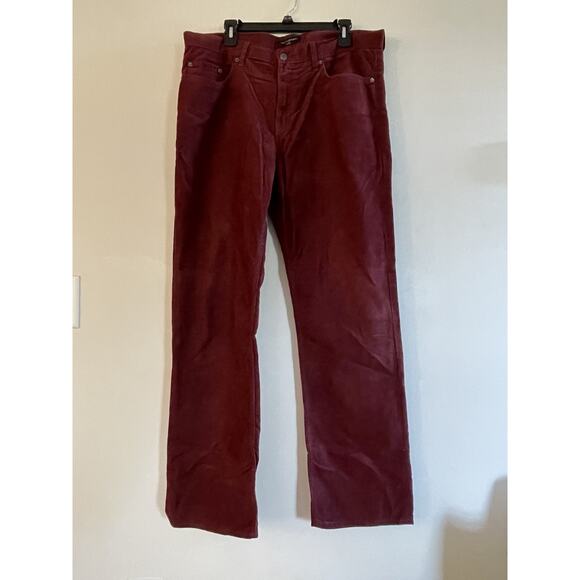 Banana Republic Straight Fit Corduroy Burgundy Mens Traveler Pants 36x34 $130‎ - Picture 3 of 6
